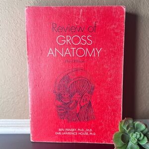 Vintage Anatomy Book 1975 | Review of Gross Anatomy | Bold Red Medical Text